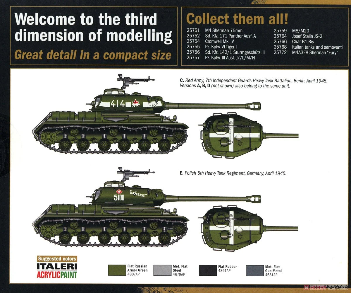 Josef Stalin JS-2 - 1/56 Scale - Italeri - IT25764