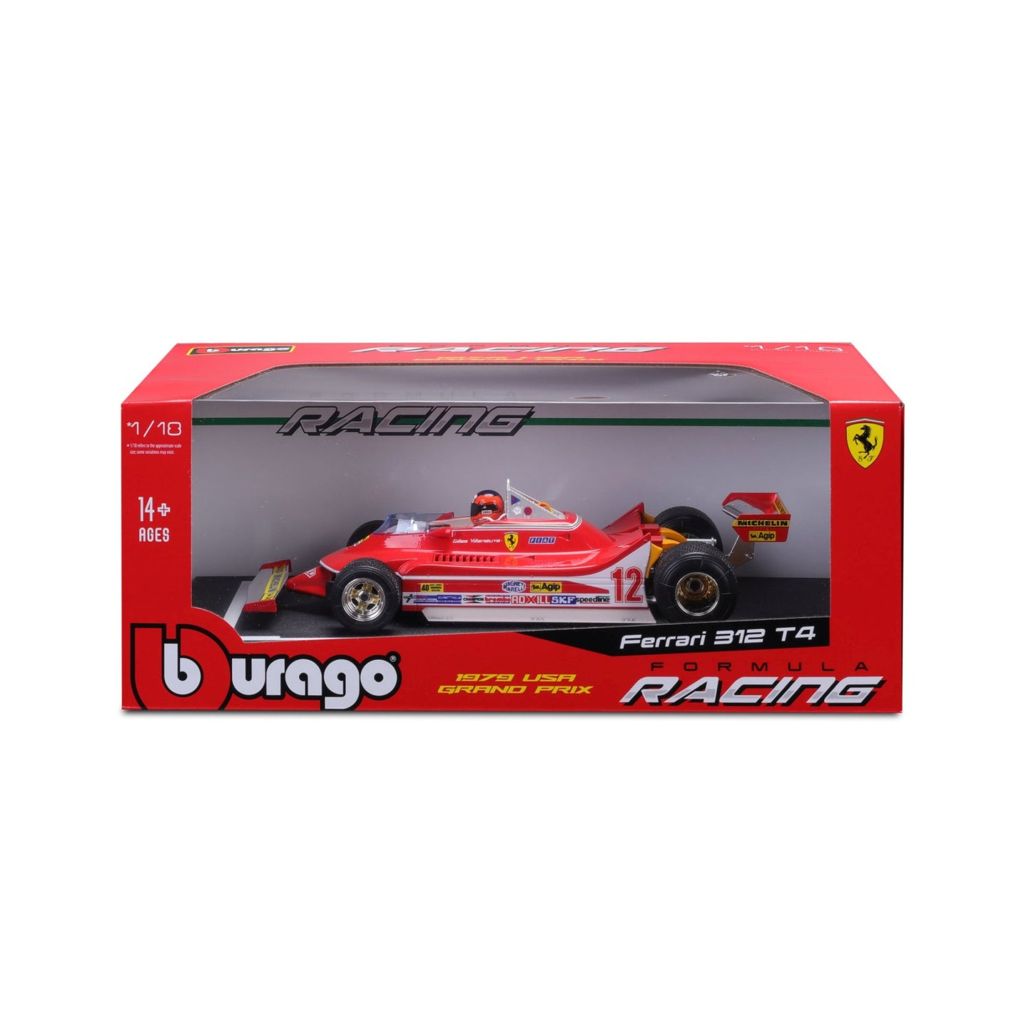 Ferrari 312T4 #12 G.Villeneuve 1979 GP USA 1/18 Bburago 18-16814-12U