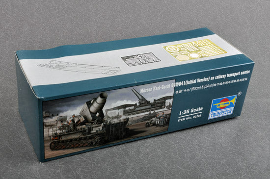 Morser Karl-Gerat 040/041 (Initial Version) on railway transport carrier - 1/35 Scale - Trumpeter - TRU00208