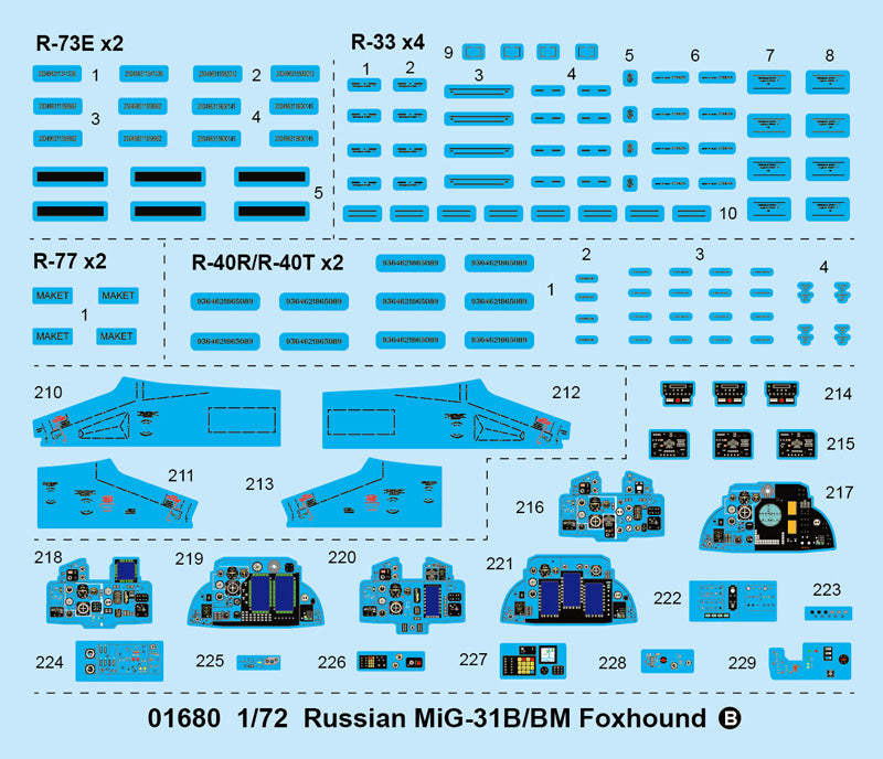 Russian MIG-31B/BM Foxhound - 1/72 Scale - Trumpeter - TRU01680