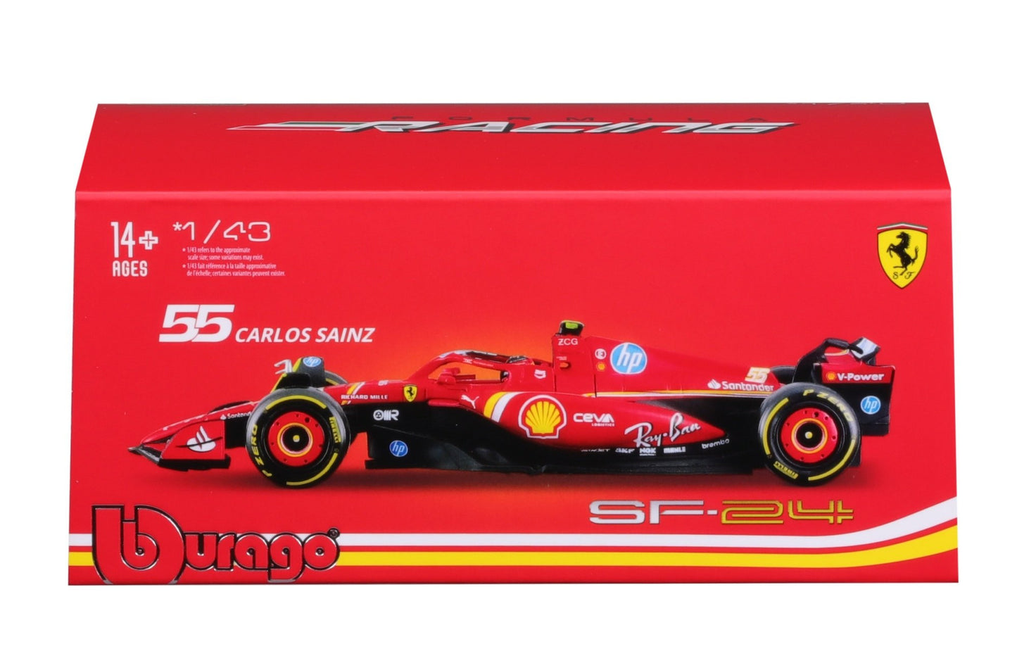 Ferrari F1 SF-24 2024 (w/Helmet HC) #55 Sainz 1/43 Bburago Bur18-36843-55
