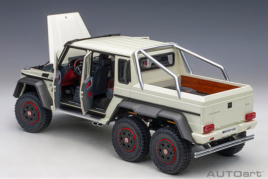 Mercedes-Benz G63 AMG 6 X 6 White 1/18 Scale Auto Art AA76307