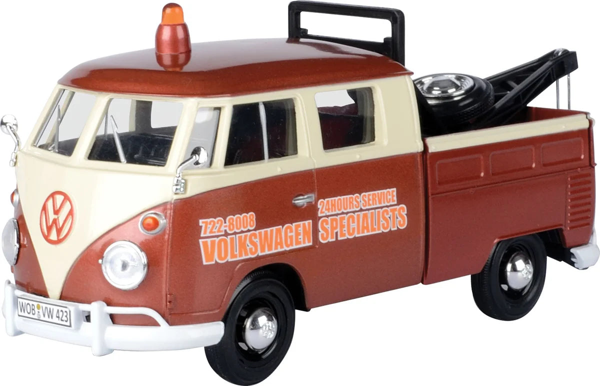 Volkswagen Type 2 (TI) Tow Truck Brown White - 1/24 Scale - MotorMax - MOT79585