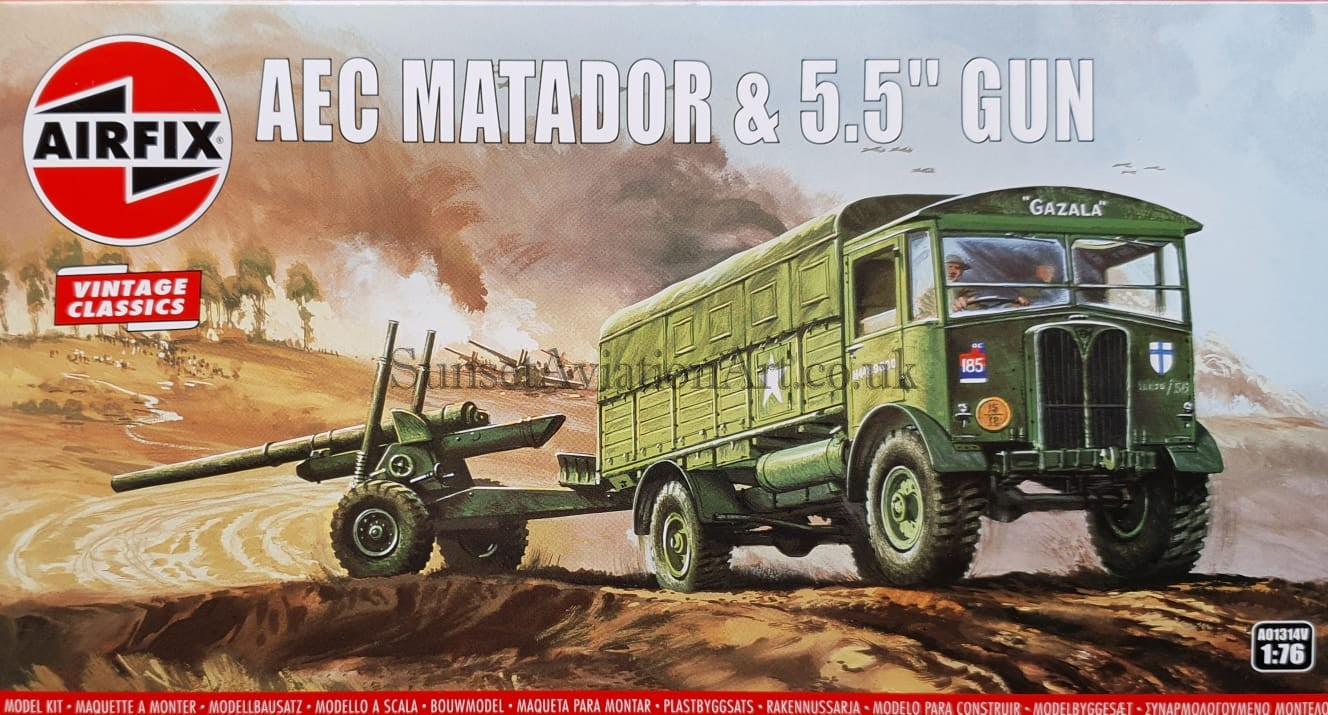 AEC Matador & 5 inch Gun 1/65 Scale Airfix A01314V