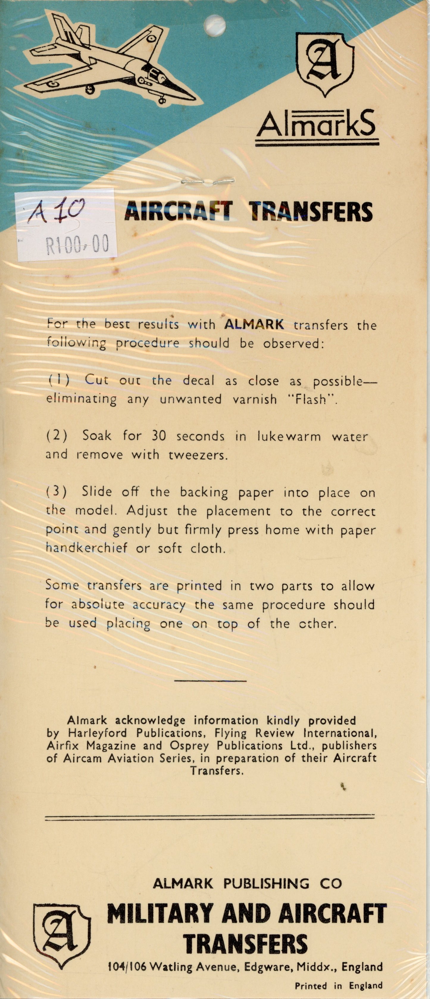 Type A. RAF Roundals - 1/72 Scale Almarks A10