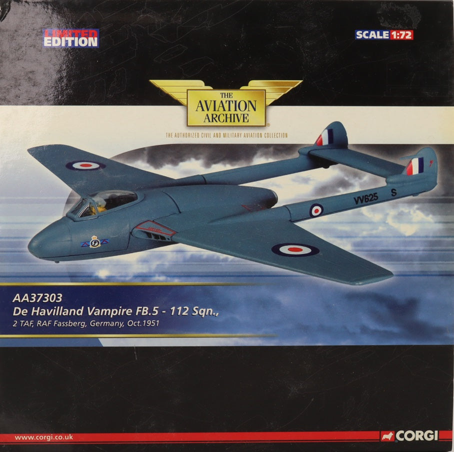 De Havilland Vampire FB.5 1/72 Scale Corgi AA37303