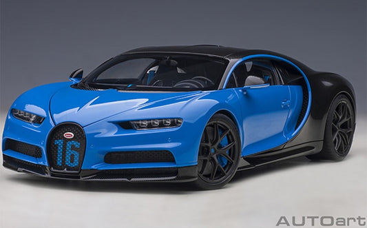 Bugatti Chiron Sport French Racing Blue/Carbon  '19 1/18 Scale Auto Art AA70997