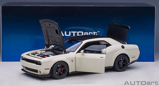 Dodge Challenger Demon SRT Knuckle White/ Blk Graphic Pkg 1/18 Scale Auto Art AA71746