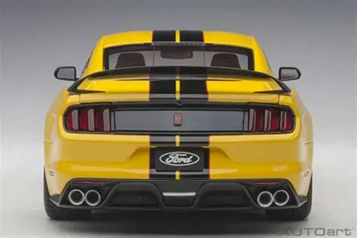 Ford Shelby Gt-350R Triple Yellow Black Stripes 1/18 Scale Auto Art AA72932