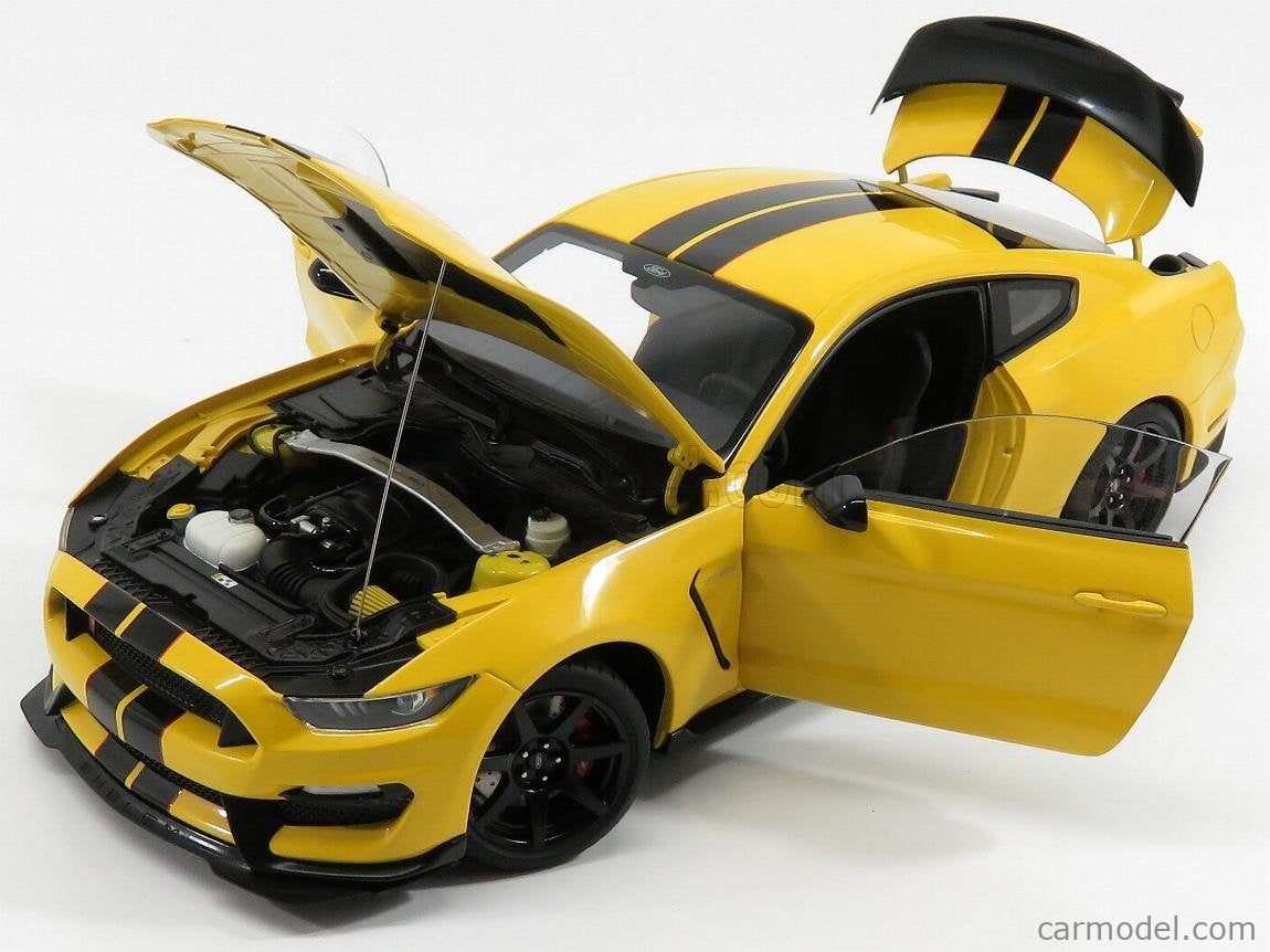 Ford Shelby Gt-350R Triple Yellow Black Stripes 1/18 Scale Auto Art AA72932