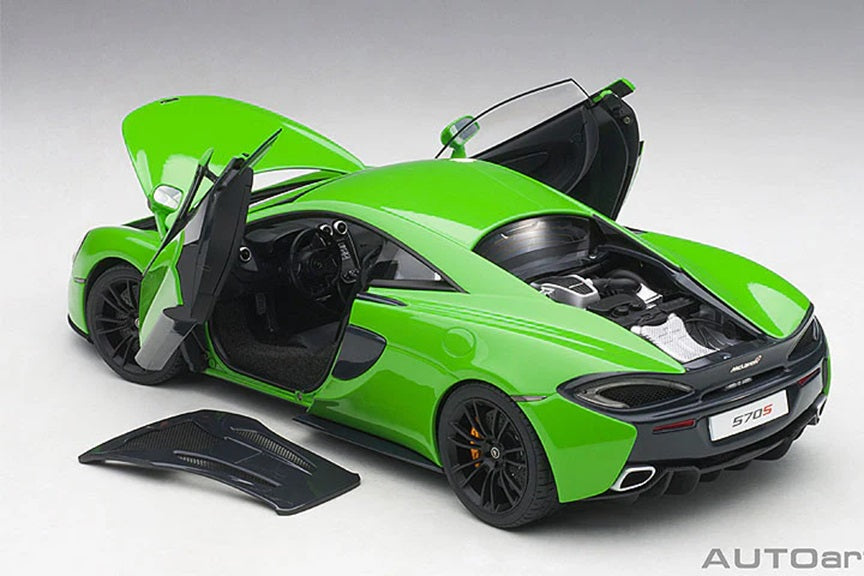 Mclaren 570s Mantis Green/Black Wheels 1/18 Scale Auto Art AA76042