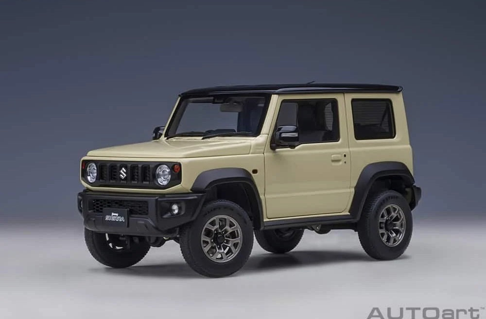 Suzuki Jimny JB64 Chiffon Ivory Met/ Blueish Black Pearl 1/18 Scale Auto Art AA78500