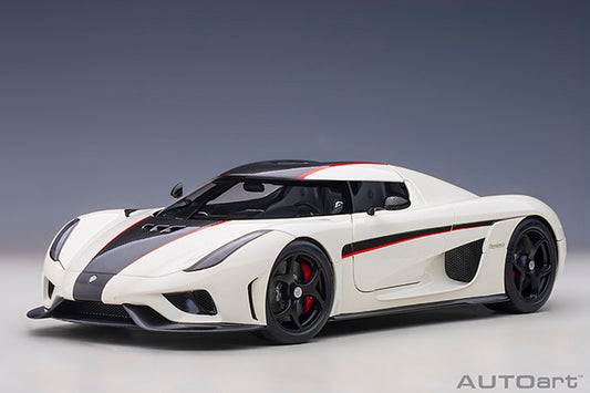 Koenigsegg Regera White/Black Carbon/Red  1/18 Scale Auto Art AA79027