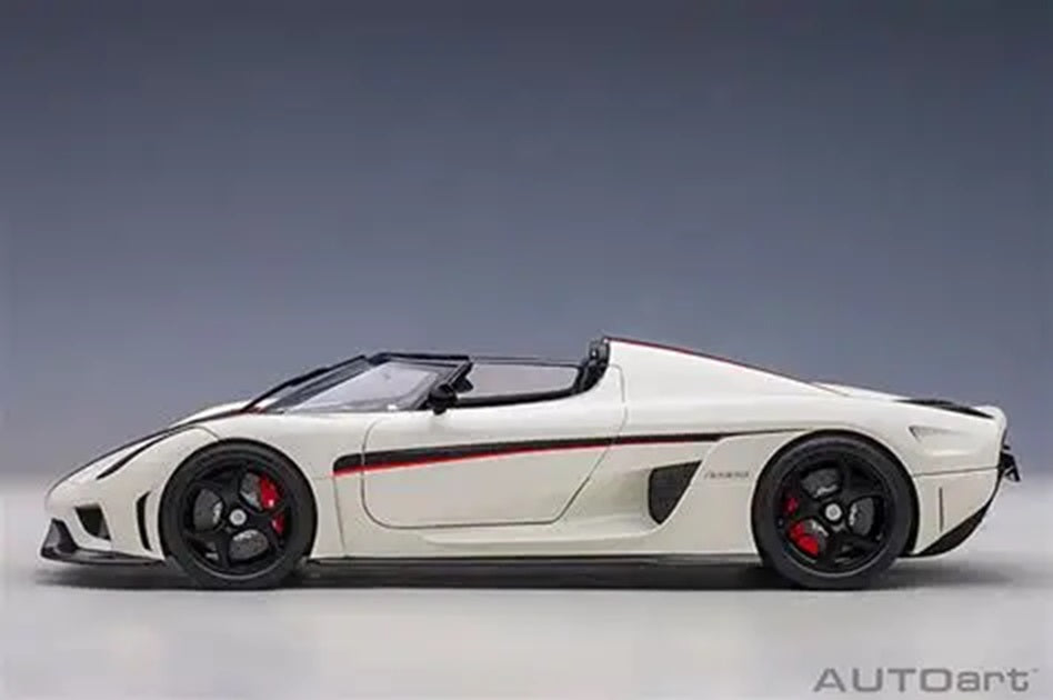 Koenigsegg Regera White/Black Carbon/Red 1/18 Scale Auto Art AA79027