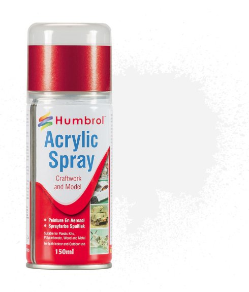 White Gloss Acrylic Spray Can 150ml - Humbrol AD6022