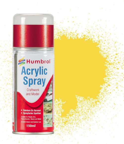 Yellow Gloss Acrylic Spray Can 150ml - Humbrol AD6069
