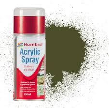 Olive Drab Matt Acrylic Spray Can 150ml - Humbrol AD6155