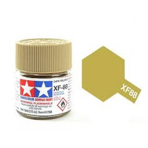 Flat Dark Yellow 2 Mini Acrylic Paint 10ml Tamiya XF-88