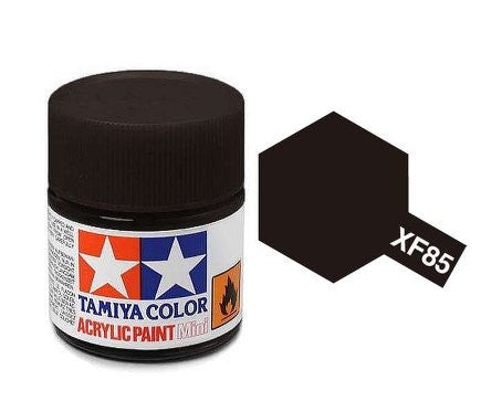 Flat Rubber Black Mini Acrylic Paint 10ml Tamiya XF-85