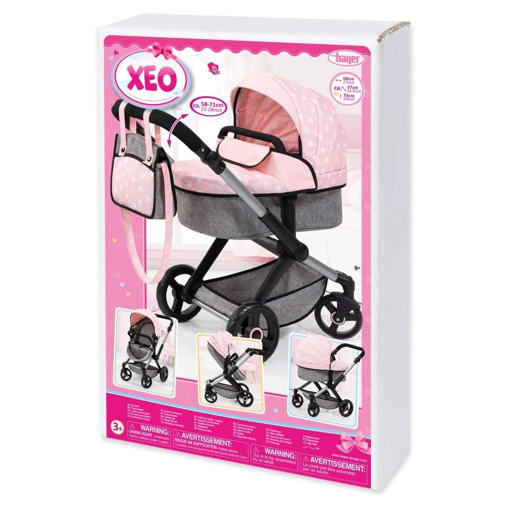Xeo Dolls Pram (Pink/Grey) Dots Bayer Bay17030AA