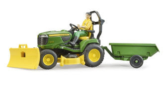John Deere Lawn Tractor with Trailer & Gardener Bruder Toys BRU62104
