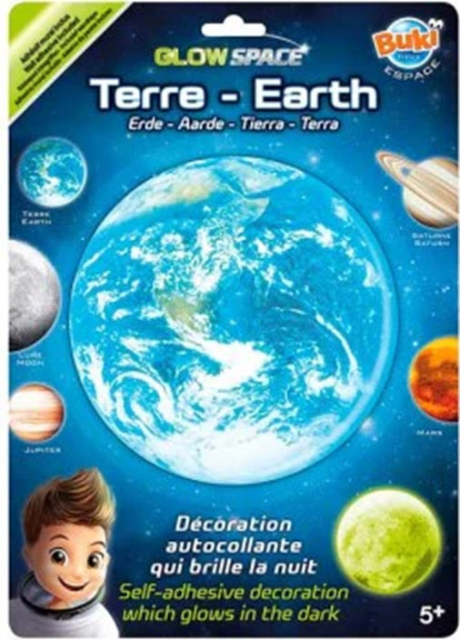 GLOW-IN-THE-DARK EARTH SELF-ADHESIVE DECORATION BUKI BUK3DF2