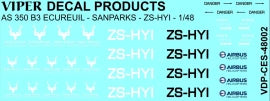 SANPARKS AS.350B3 Ecureuil ZS-HYI 1/48 Scale Viper Decal Products CES48002