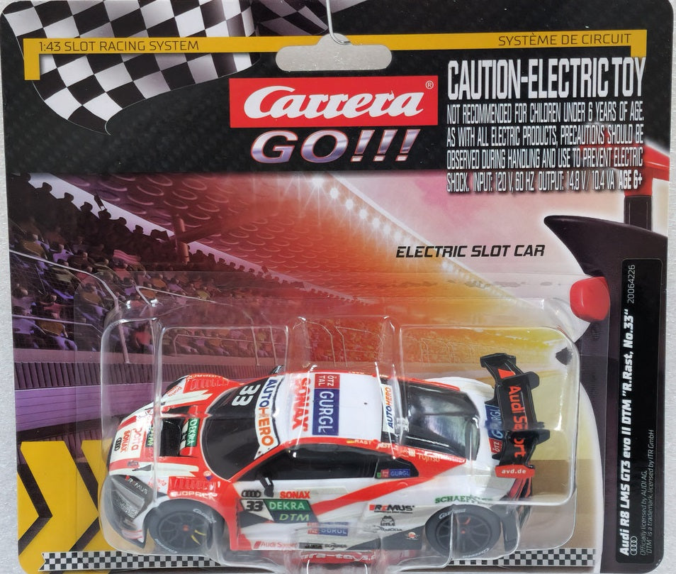GO!!! Audi R8 LMS GT3 evo II DTM - R. Rast #33 1/43 Scale Carrera Car64226