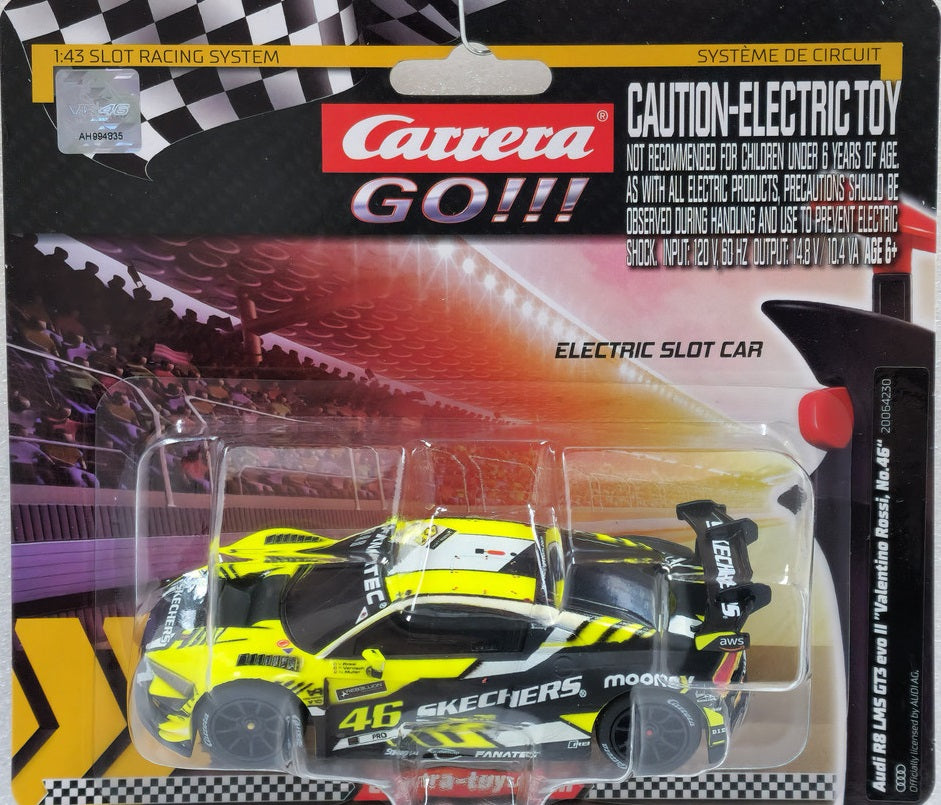 GO!!! Audi R8 LMS GT3 "Valentino Rossi #46" 1/43 Scale Carrera Car64230