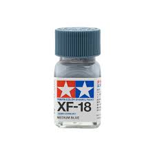 Flat Medium Blue Enamel Paint 10ml - Tamiya XF-18