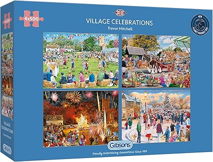 Village Celebrations - Four 500 Piece Gibson Puzzles GIB5051
