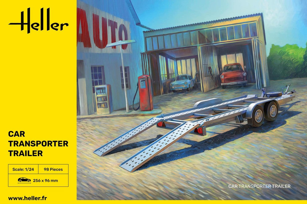 Car Transporter Trailer Twin Axle - 1/24 Scale Heller 80774