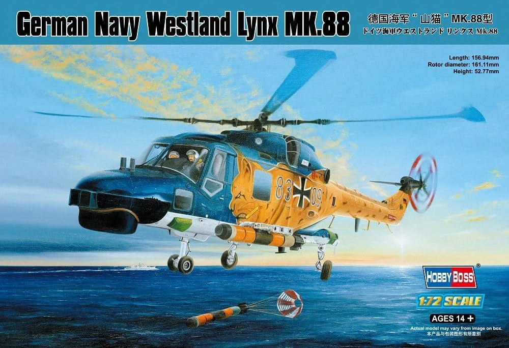 German Navy (Bundesmarine) Westland Lynx - 1/72 Scale Hobby Boss 87239
