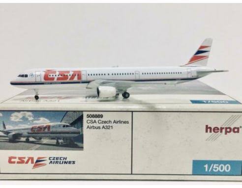 Airbus A321 CSA Czech Airlines - 1/500 Scale Herpa Wings HW508889
