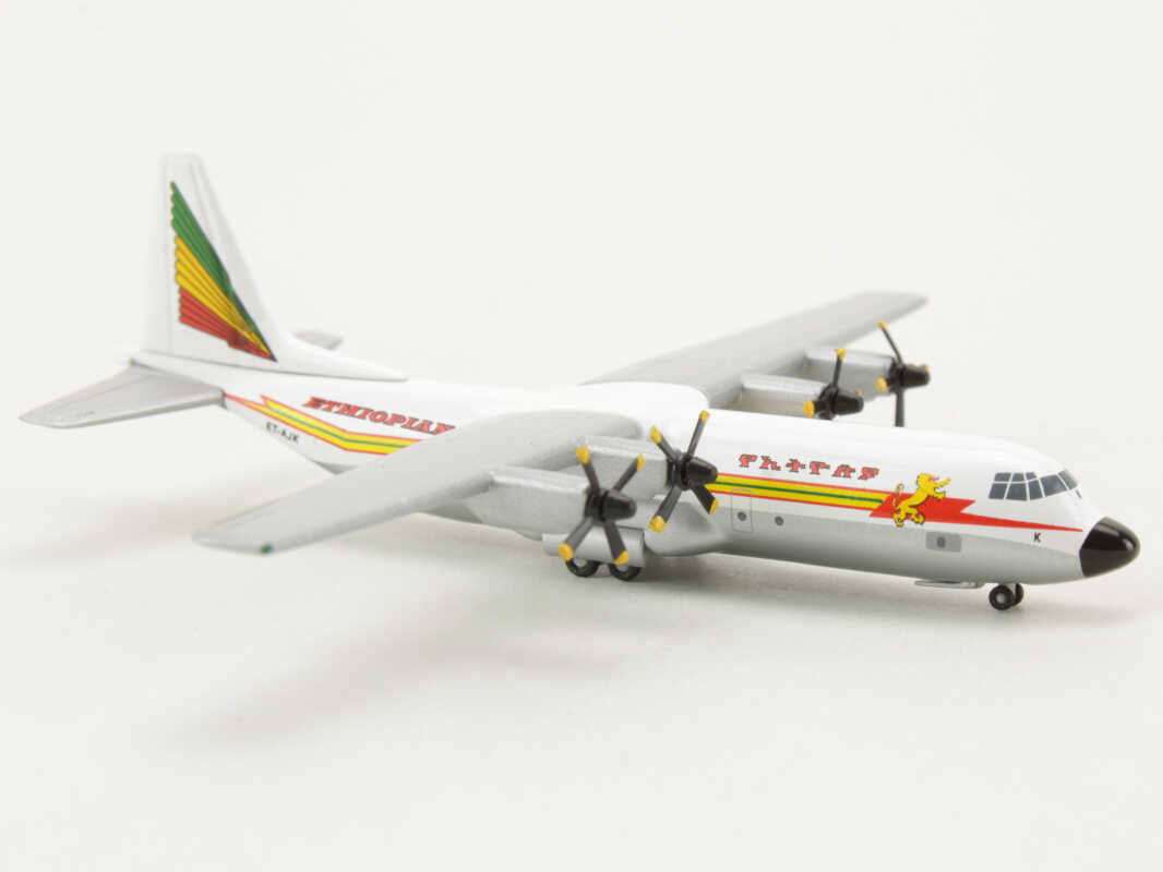 Lockheed L-100-30 Ethiopian Airlines - 1/500 Scale Herpa Wings HW514392/TAS013958