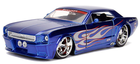 Ford Mustang Bigtime Candy Blue with Silver Flames 19651/24 Scale JADA Toys JAD30527