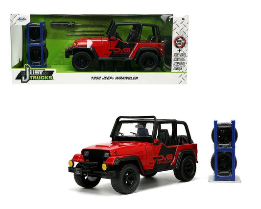 Jeep Wrangler Just Trucks  Extra Wheel Swop Red  '92 1/24 Scale JADA Toys JAD33851