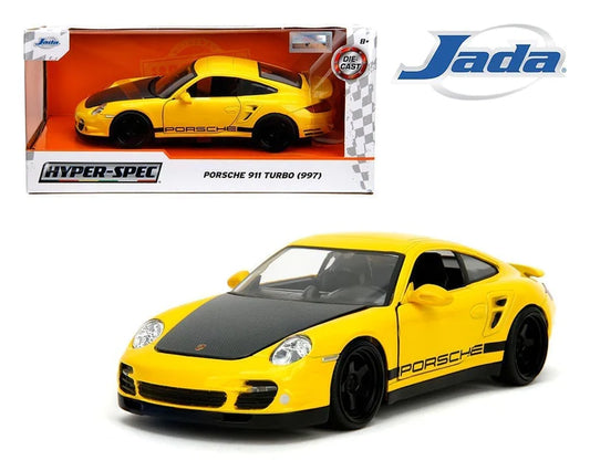 Porsche 911 Turbo (997) Hyper-Spec Yellow 1/24 Scale JADA Toys JAD35493
