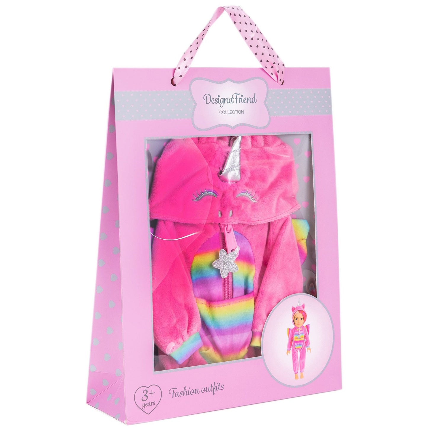 Unicorn Onesie for 46cm Doll DesignaFriend KK5491I