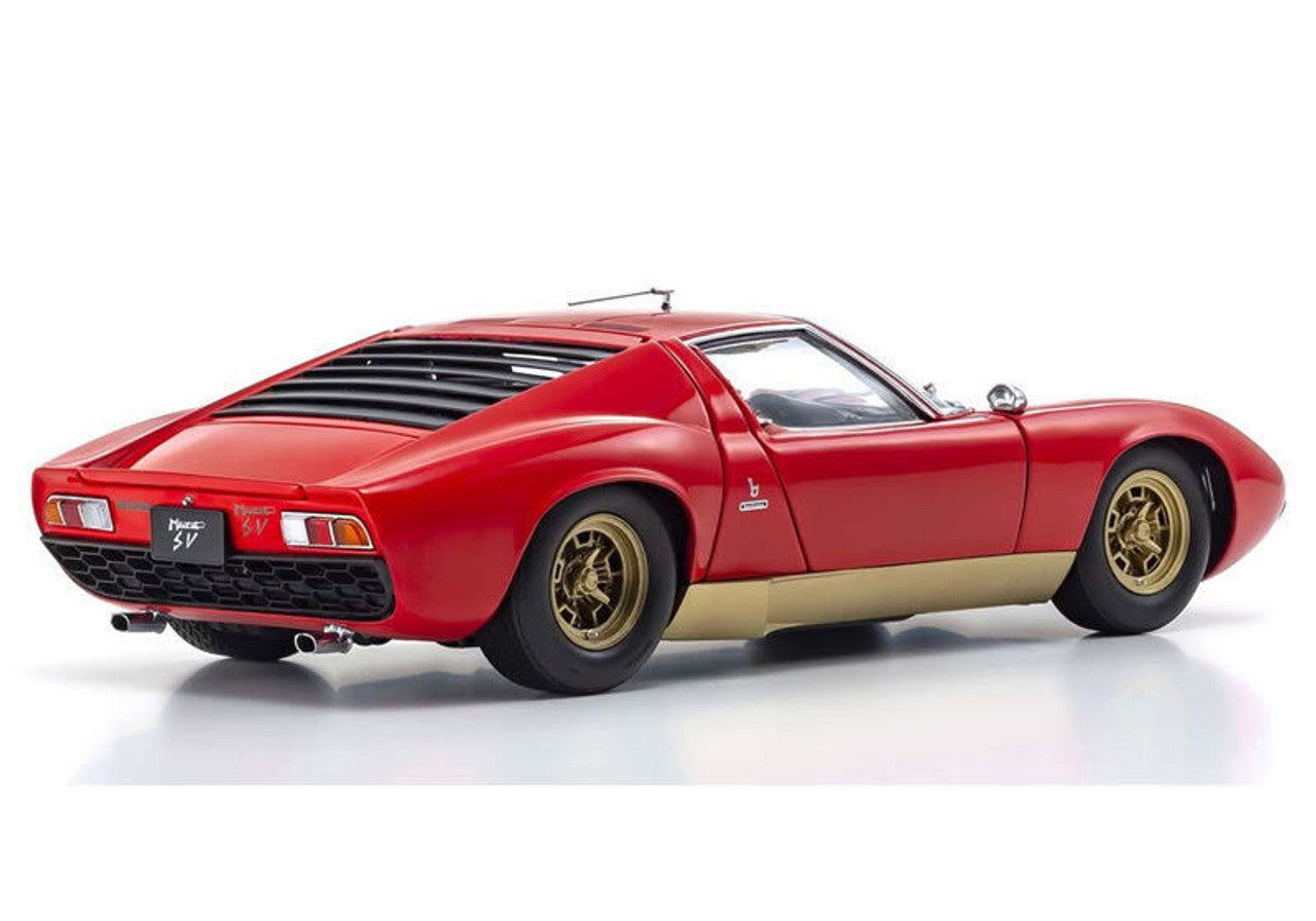 LAMBORGHINI MIURA P400SV RED/GOLD 1/18 Scale Kyosho KYO08317RG