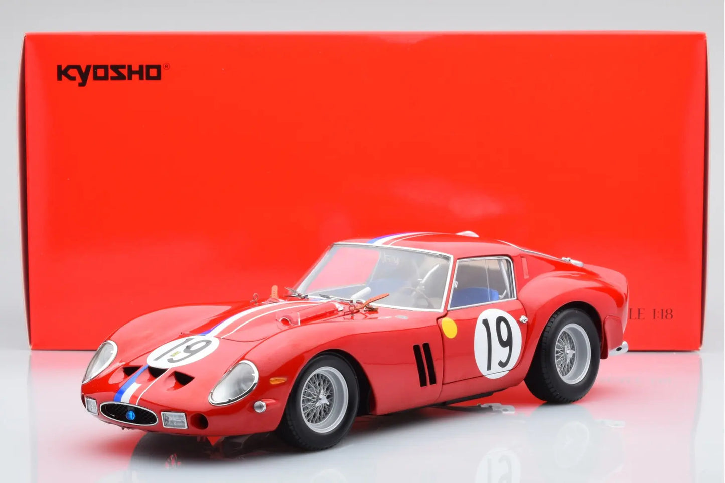FERRARI 250 GTO 1962 LM#19 RED 1/18 Scale Kyosho KYO08438A