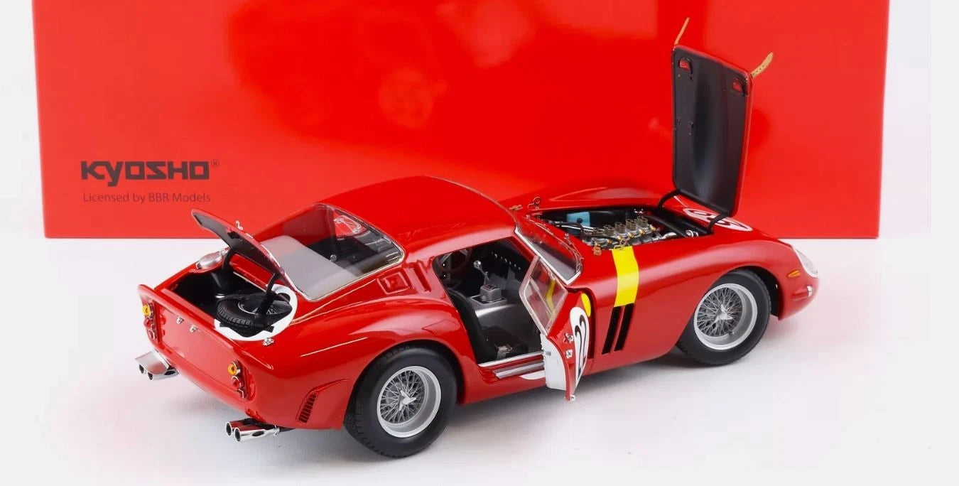 FERRARI 250 GTO 1962 LM#22 RED 1/18 Scale Kyosho KYO08438B