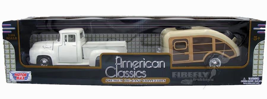 FORD PU with Caravan 1937 - 1/24 Scale - MotorMax - MOT75200/73235