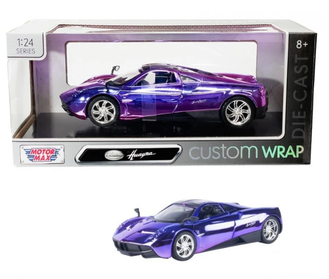 Pagani Huayra Custom Wrap Chromed Purple - 1/24 Scale MotorMax MOT79084