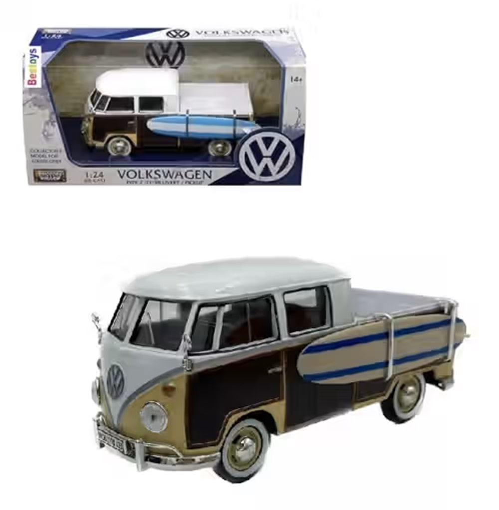 Volkswagen Type 2 (TI) Pickup w/Surfboard 1/24 Scale MotorMax MOT79560