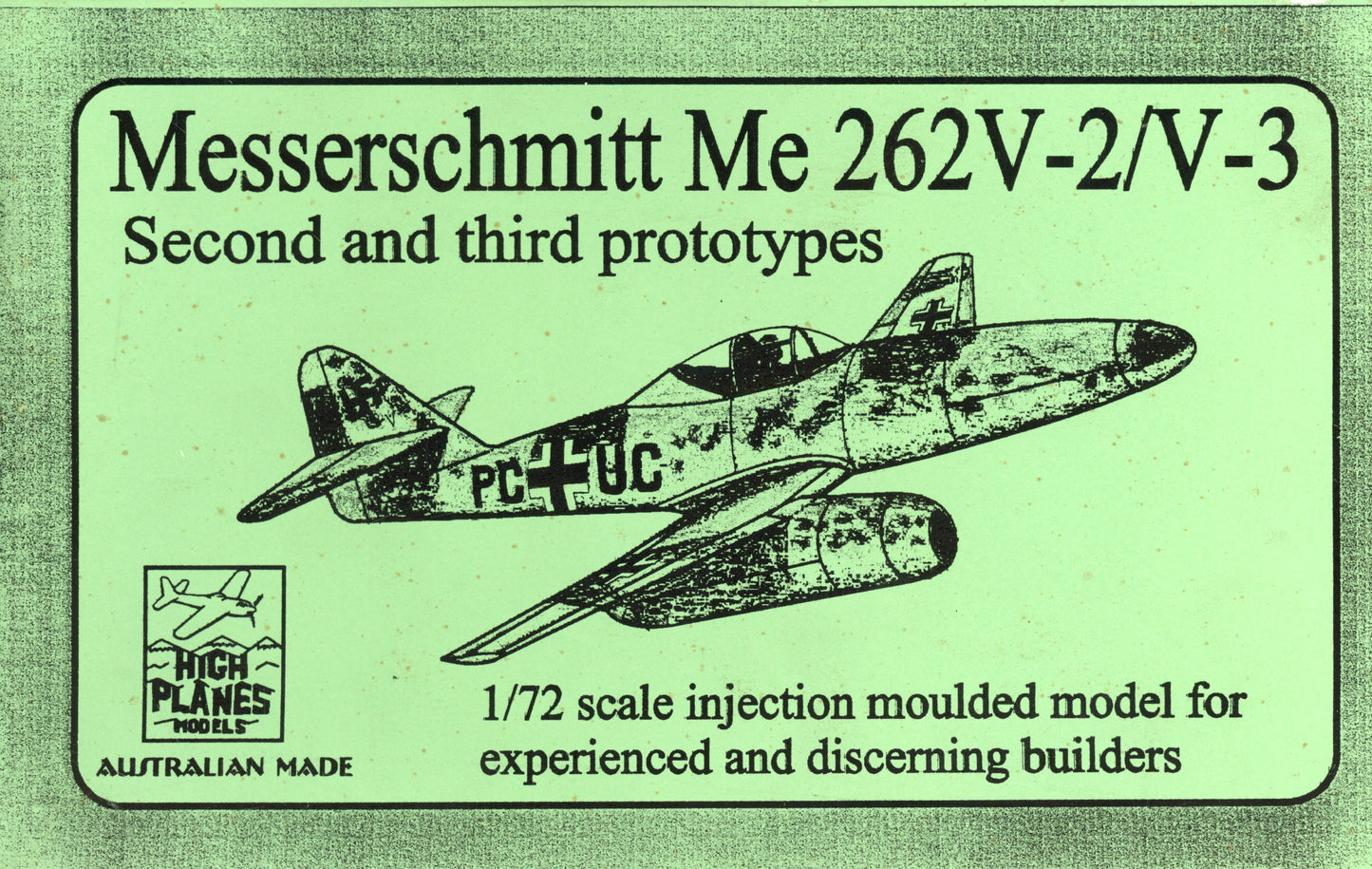 Messerschmitt Me.262V-2/V-3 - 1/72 Scale High Planes Models HPM72042