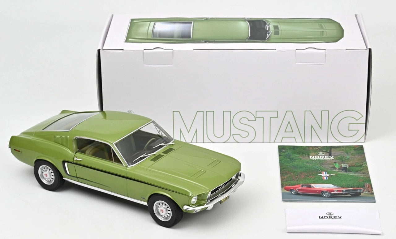FORD MUSTANG FASTBACK GT LIMEGOLD MET LTD ED 750 PCS 68 1/12 Scale NOREV MTDNOR122704