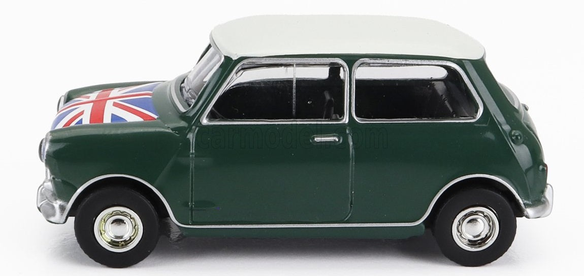 MINI COOPER S 1964 ALMOND GREEN/FLAG ON BONNET 1/54 Scale NOREV MTDNOR310524