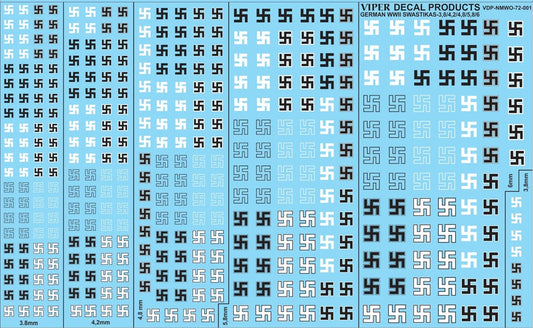 German WWII Swastikas 1/72 Scale Viper Decal Products NMWO72001