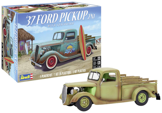 37 Ford Pickup With Surfboard 2n1 Disc 1/25 Revel 14516